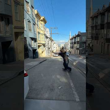 🏄🏽‍♂️ Willow surfs the streets of San Francisco 🌁 📹 Cody Thompson