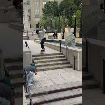 Antonio Durao switch flips the Los Angeles Central Library double set  #nikesb #skateboarding