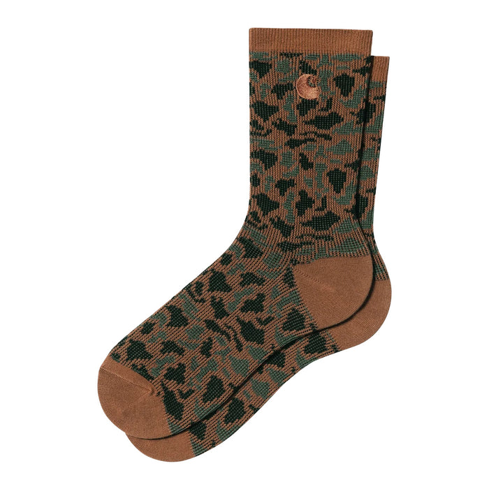 Camo Leopard Jacquard Socks (Tamarind)