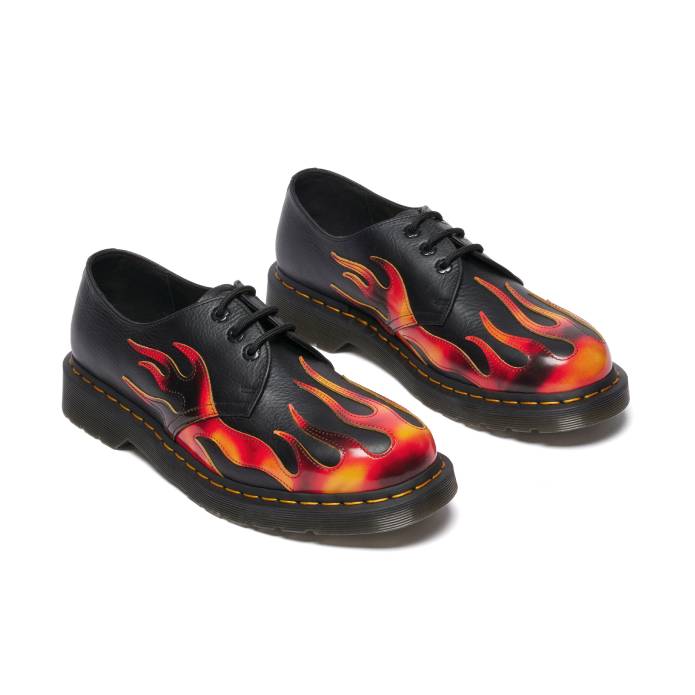 1461 Flame Shoes (Black/Vibrant Red/DMS Yellow)