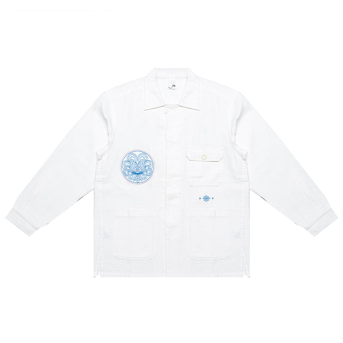 Embroidered Chore Coat (White)