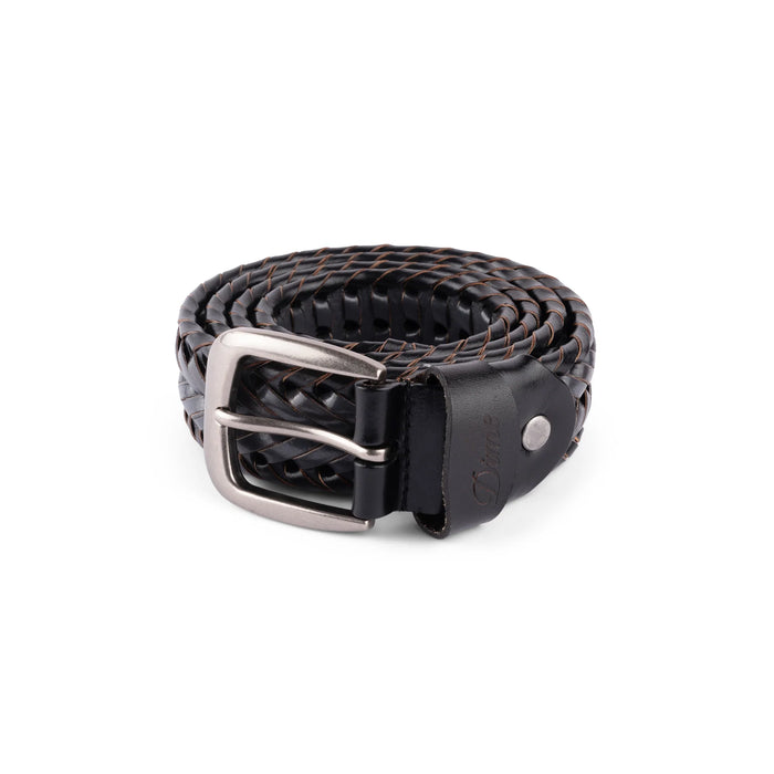 Braided Leather Belt (Black/Charcoal)