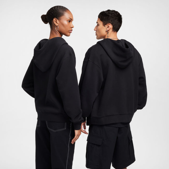 Full-Zip Fleece Skate Hoodie (Black/White)