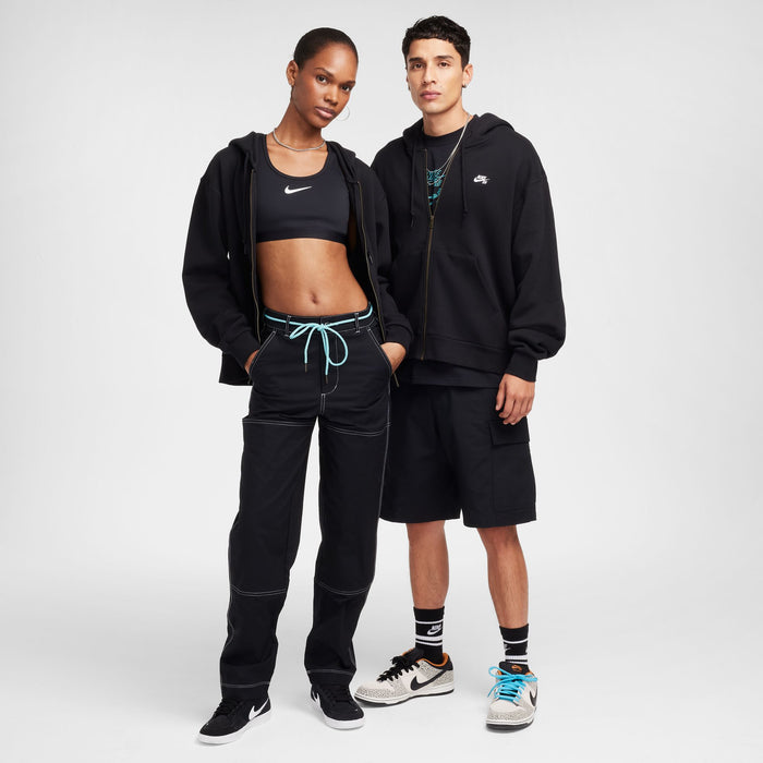 Full-Zip Fleece Skate Hoodie (Black/White)