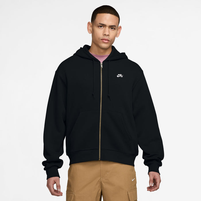 Full-Zip Fleece Skate Hoodie (Black/White)