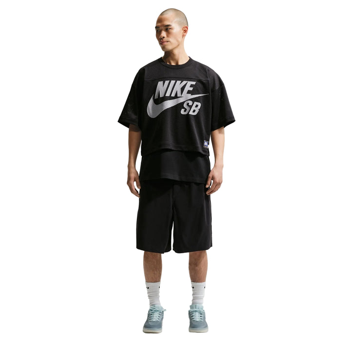 Mesh Football Jersey Skate Top (Black)
