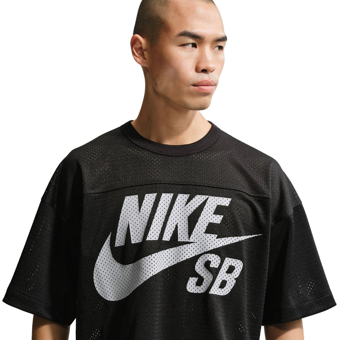 Mesh Football Jersey Skate Top (Black)