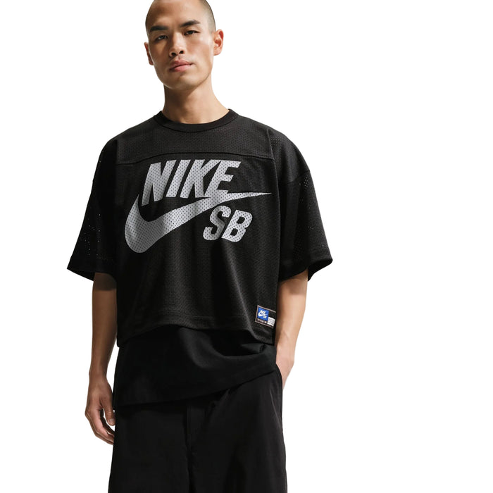 Mesh Football Jersey Skate Top (Black)