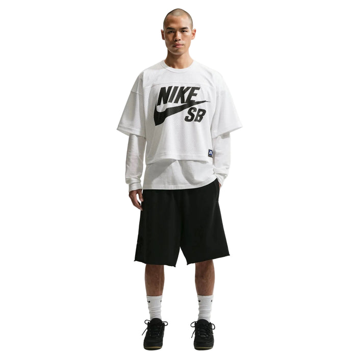 Mesh Football Jersey Skate Top (White)