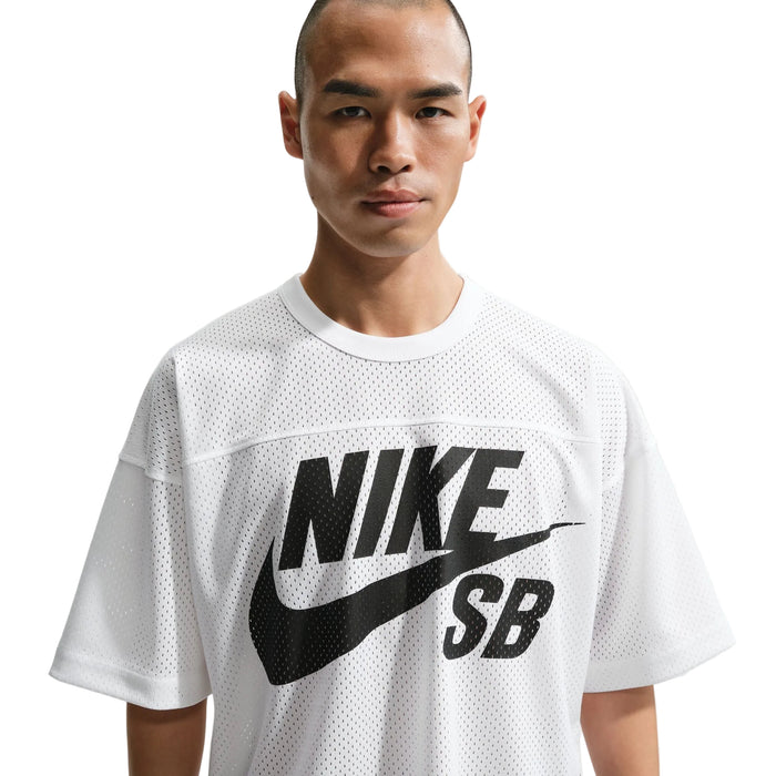 Mesh Football Jersey Skate Top (White)