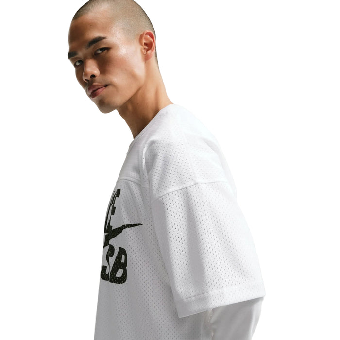 Mesh Football Jersey Skate Top (White)