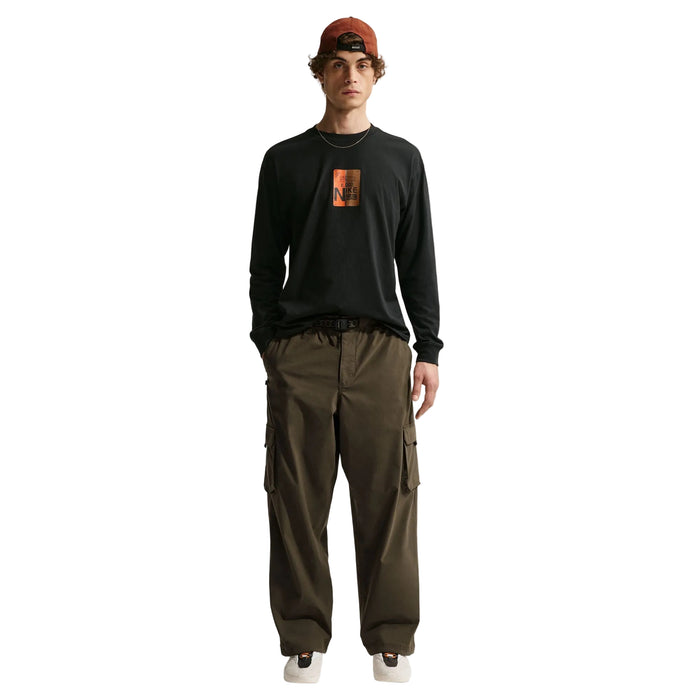 Long-Sleeve Loose Skate T-Shirt (Black/Safety Orange)