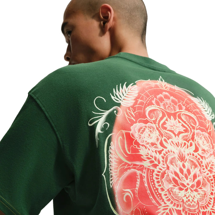 Skate T-Shirt (Thai Holiday) (Gorge Green) — Blue Flowers