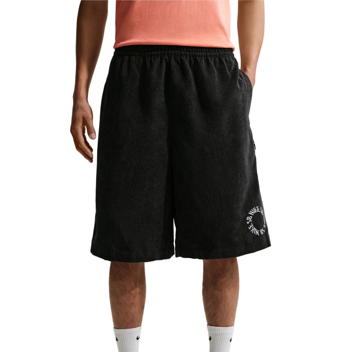 Corduroy Skate Shorts (Black/White)