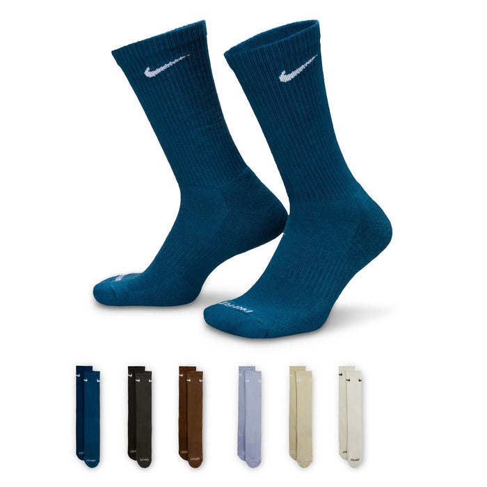 Everyday Plus Cushioned Training Crew Socks 6 Pairs (Blue)