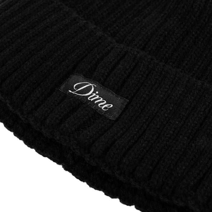 Cursive Fold Beanie (Black)