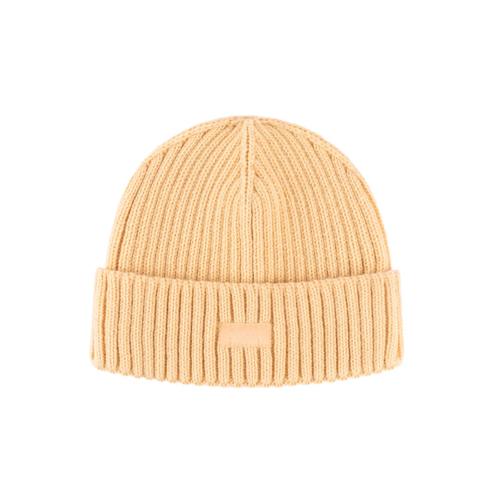 Cursive Fold Beanie (Sand)