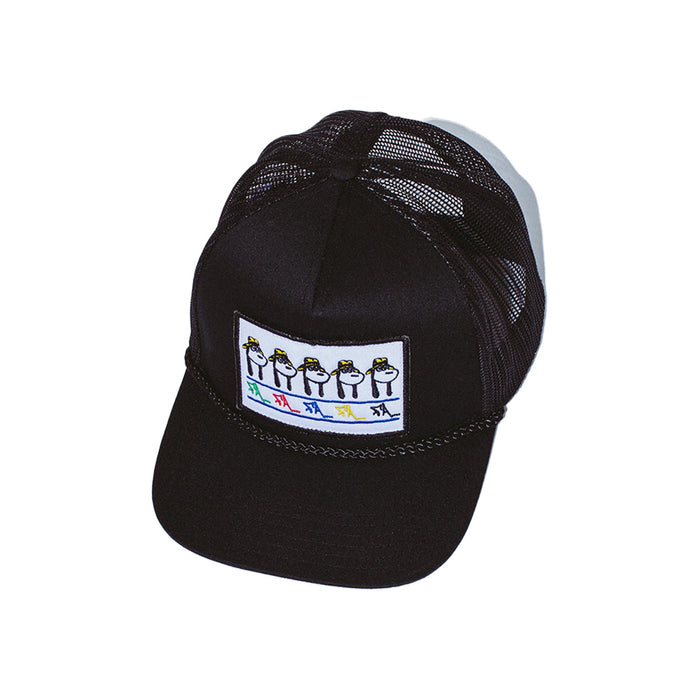 Spike Repeat Embroidered 5 Panel Mesh Hat