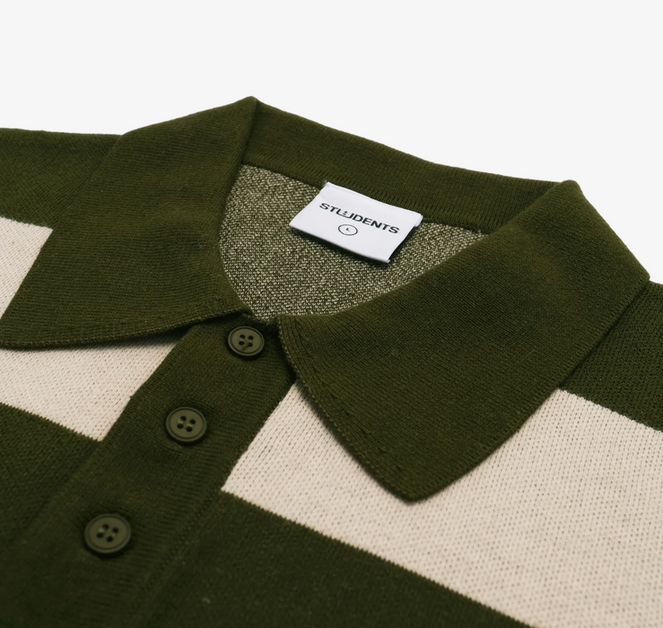Whittier Knit Polo L/S Sweater (Khaki)