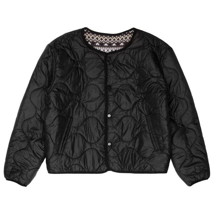 Reversible Jacquard Knit Insulated Jacket (Black/Grey)