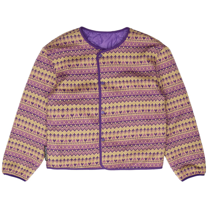 Reversible Jacquard Knit Insulated Jacket (Purple/Olive)