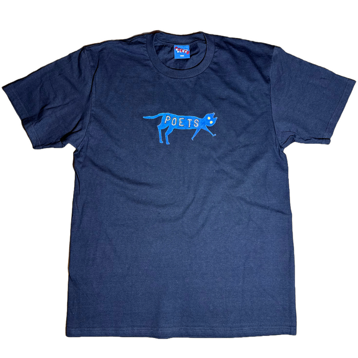 Poets Brand For Blue Flowers Cat Tee (Navy)