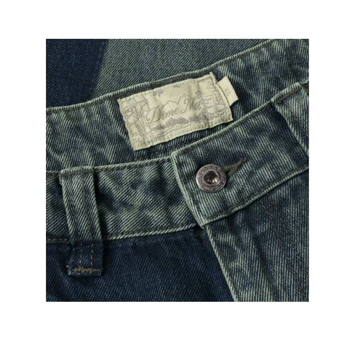 Baggy Denim Pants (Distressed Green)