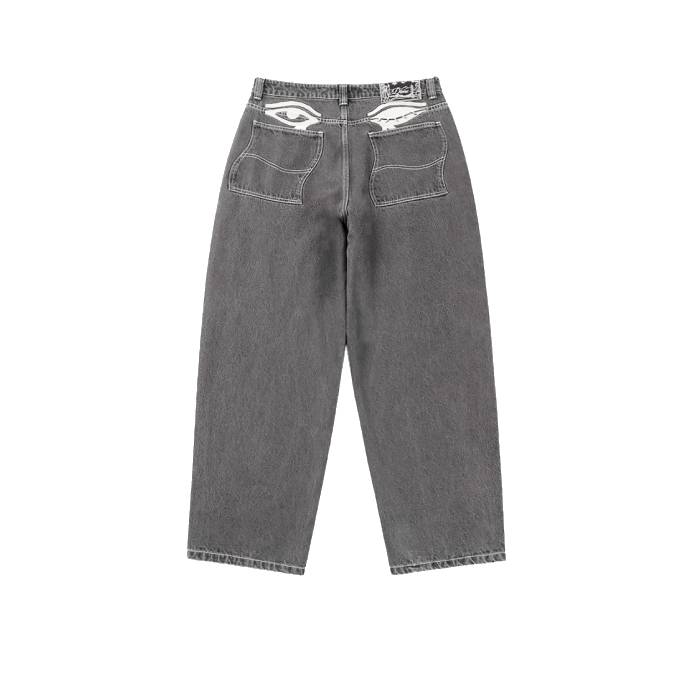 Baggy Wink Denim Pants (Faded Black)