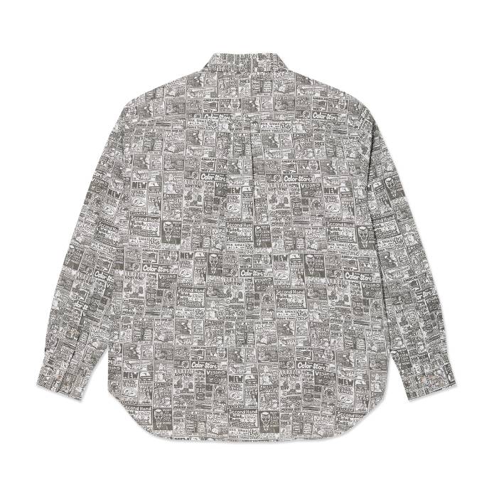Ben LS Shirt Newspaper (Light Grey)