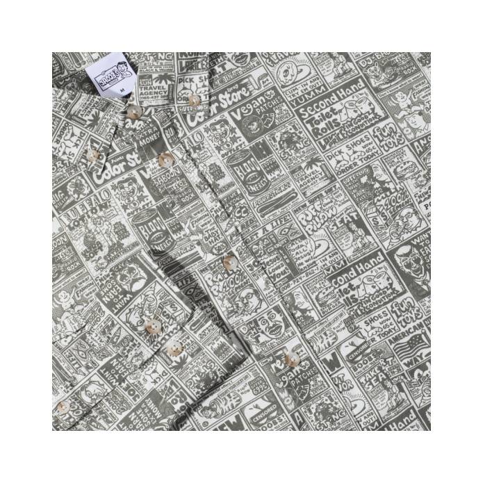 Ben LS Shirt Newspaper (Light Grey)