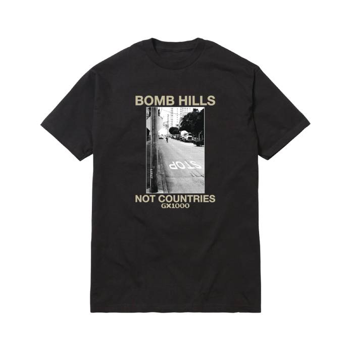 Bomb Hills Not Countries Tee (Black w/ Tan Font)
