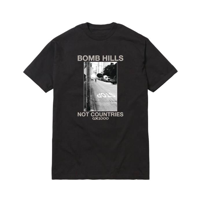 Bomb Hills Not Countries Tee (Black w/Grey Font)