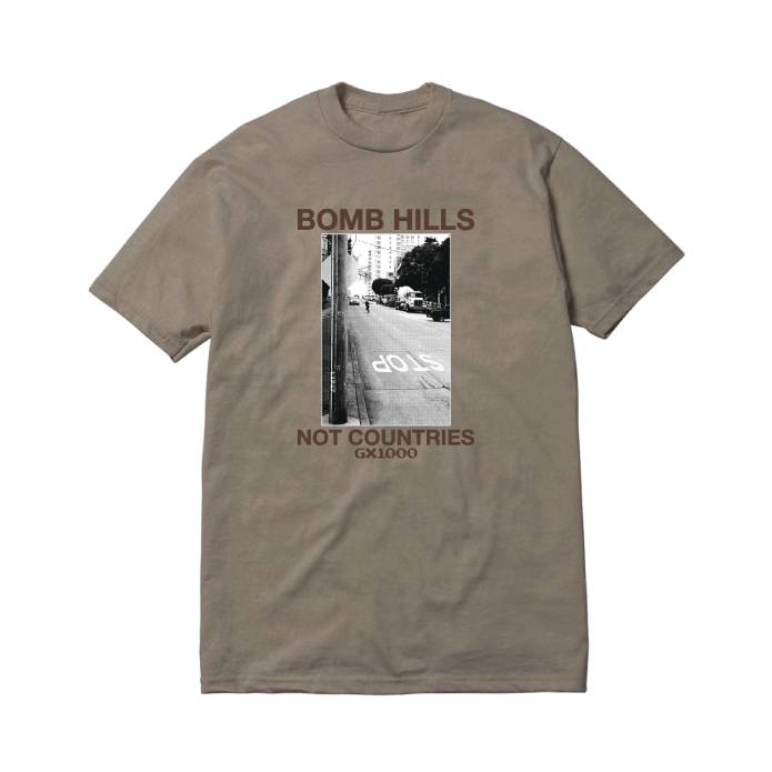 Bomb Hills Not Countries Tee (Desert Green w/ Brown Font)