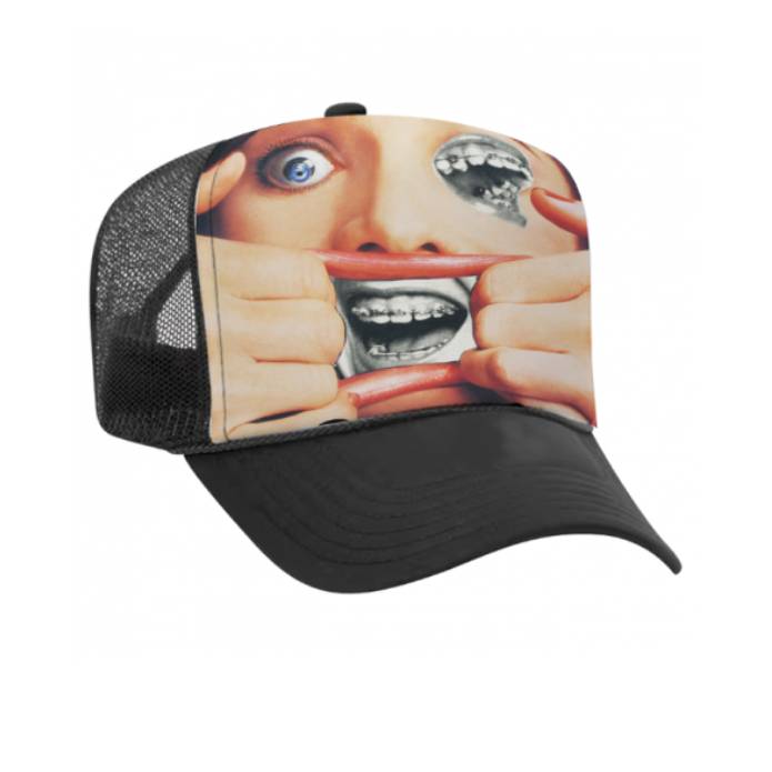 Brace Face Trucker Hat (Black)