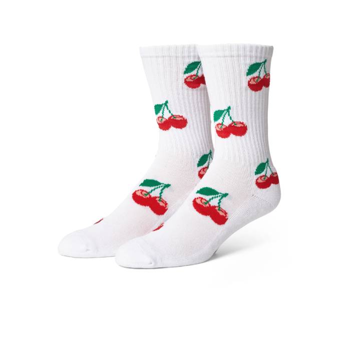 Cherry Bomb Crew Sock (White)