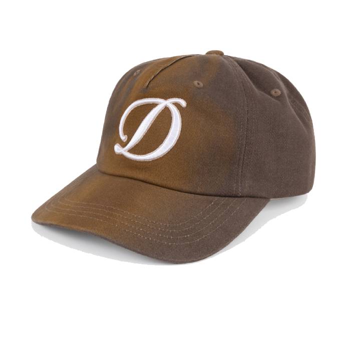 Cursive Denim Worker Cap (Brown Washed)