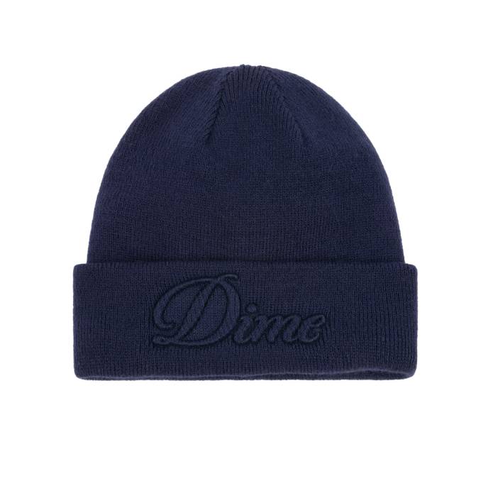 Cursive Fold Beanie (Navy)