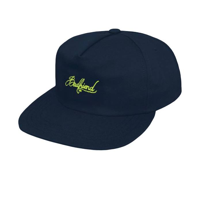 Cursive Logo 5 Panel Hat (Navy)