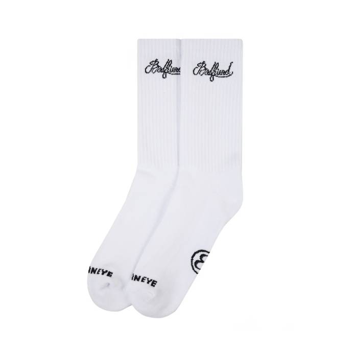 Cursive Logo Socks (White)