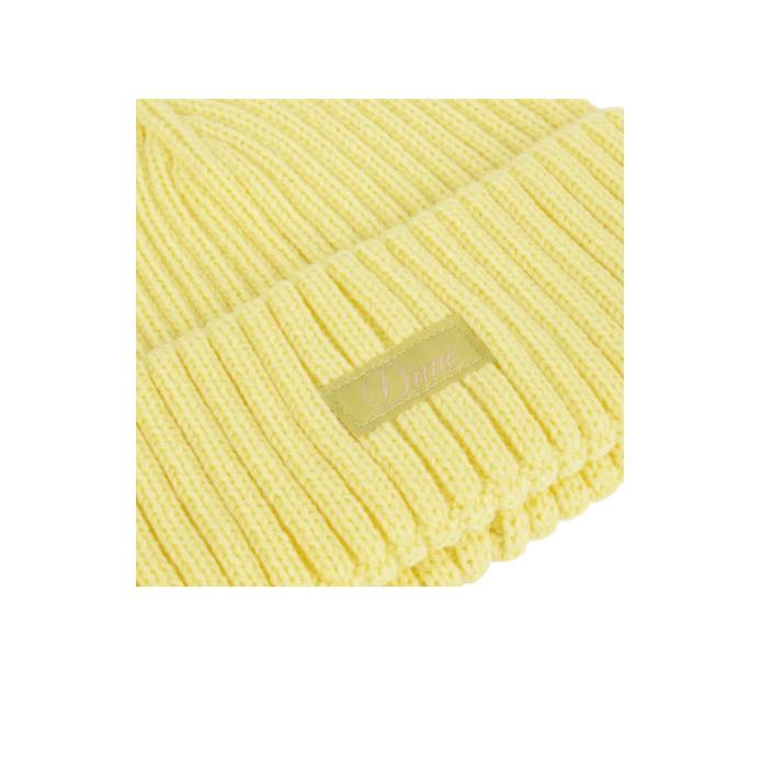 Cursive Rib Beanie (Neon Yellow)