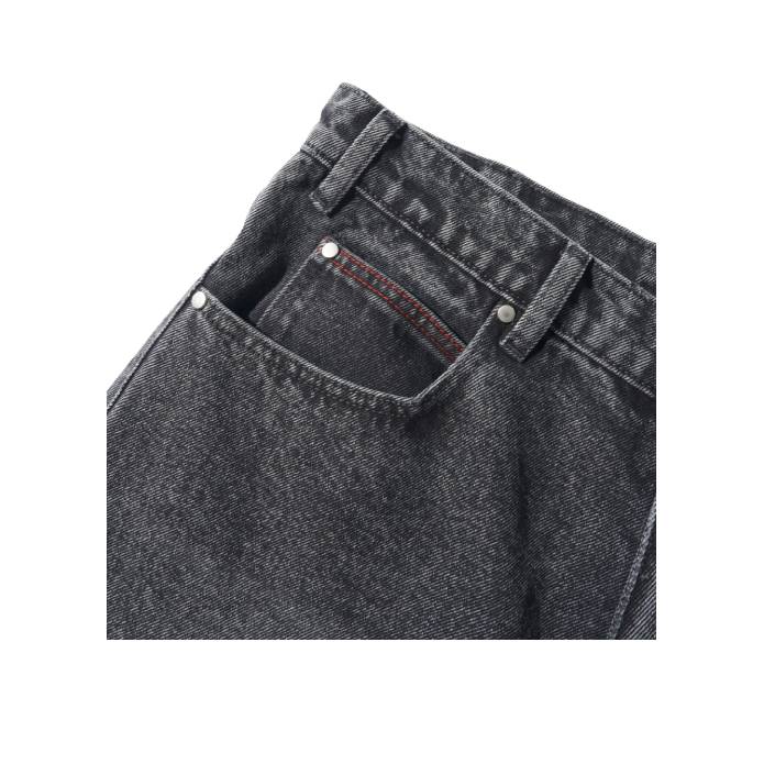Distressed Big Denim Shorts (Gun Metal)