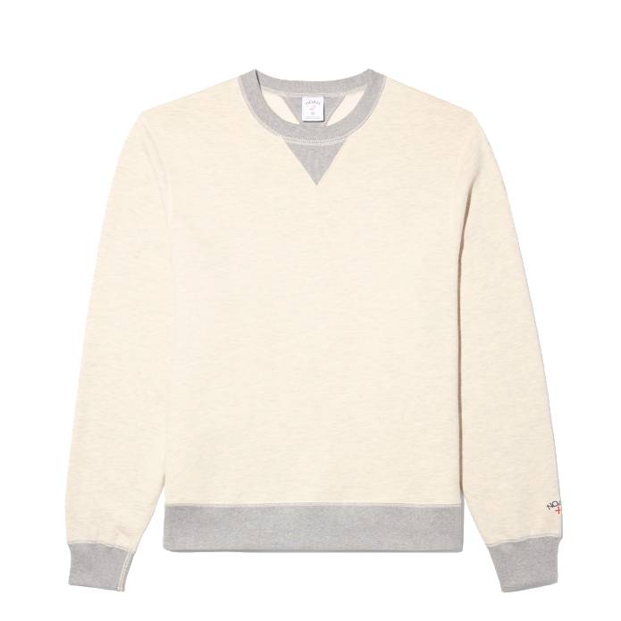 Double V-Notch Crewneck (Oatmeal/Heather Grey)