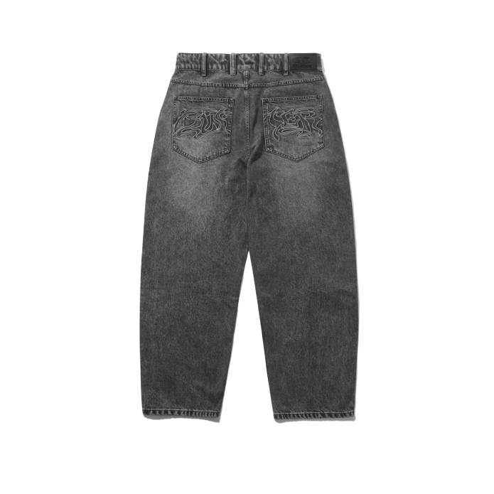 Drummer Baggy Denim Jeans (Streaky Black)