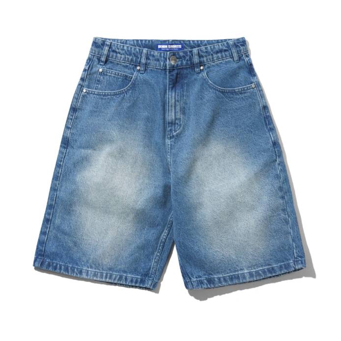 Drummer Baggy Denim Shorts (Stone Wash Blue)