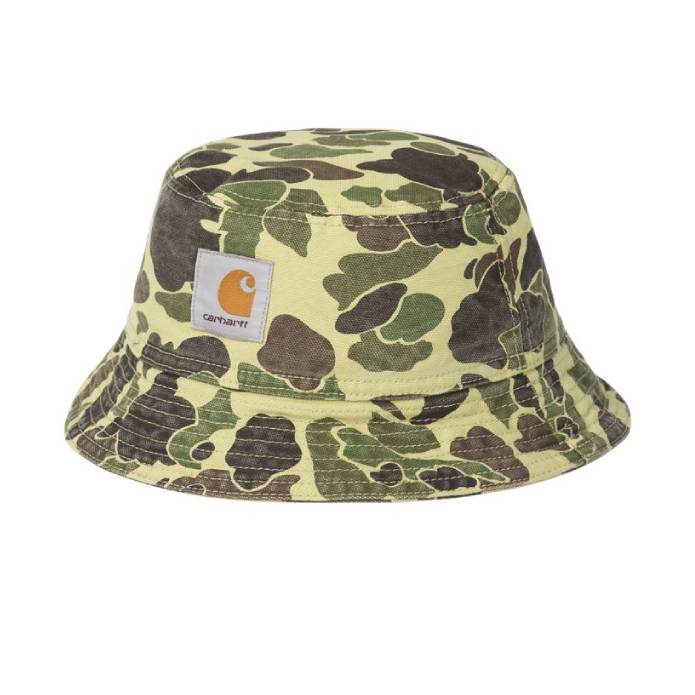 Duck Bucket Hat (Stone Washed Camo Duck, Green)