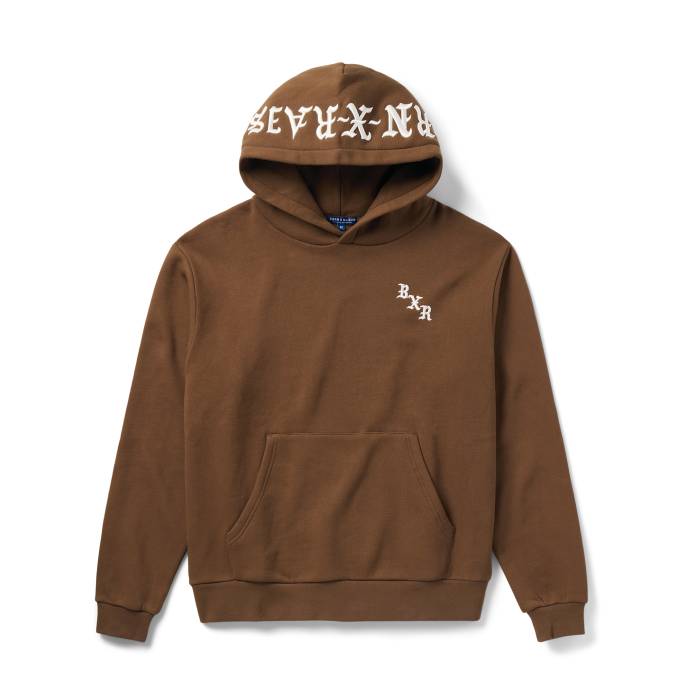 Embroidered Hoodie (Walnut w/Cream)