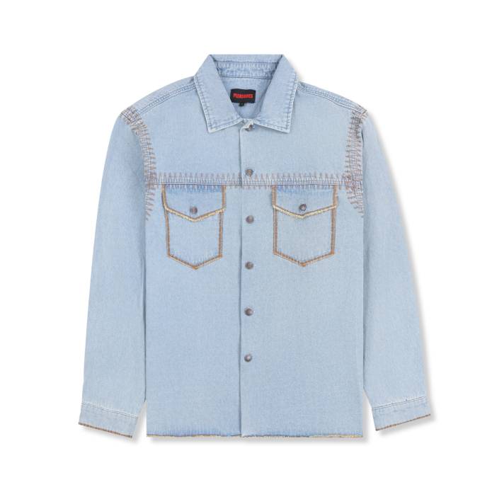 Fortress Denim Button Up (Washed Indigo)