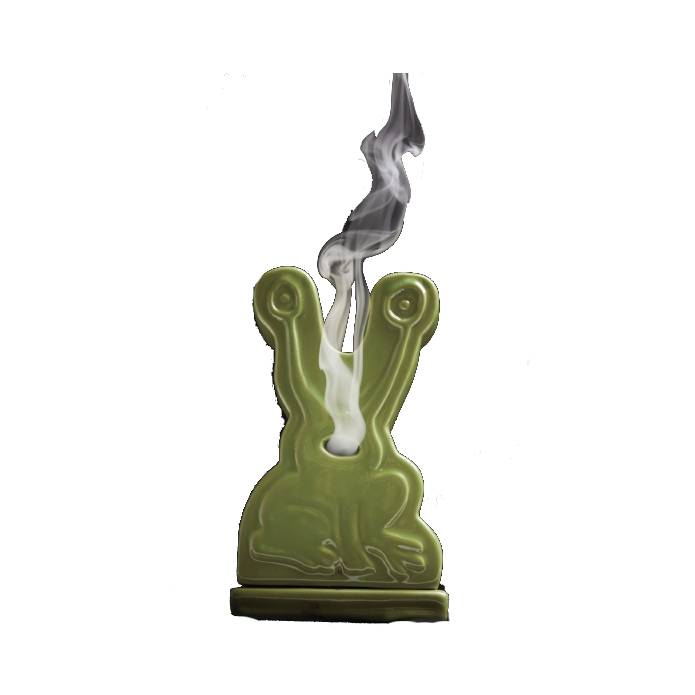 Frog Ceramic Incense Holder (Light Green)