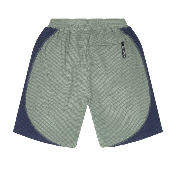 Grid Fleece Hoop Shorts (Sage/Navy)