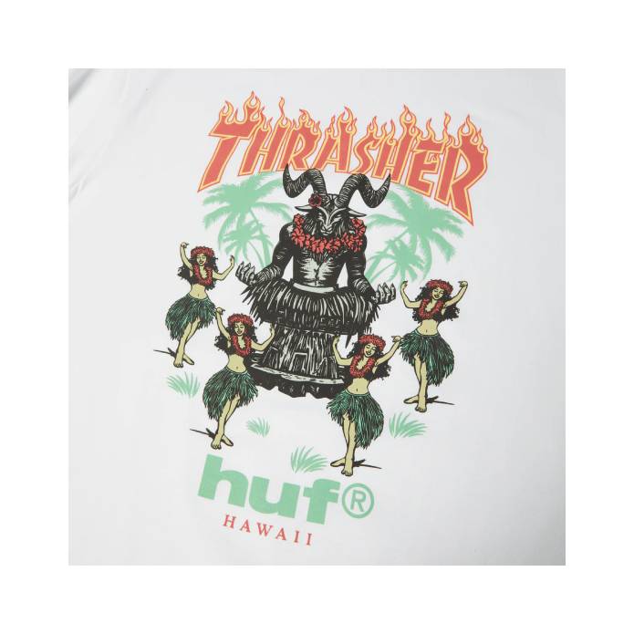 HUF x Thrasher Goat Luau S/S Tee (White)